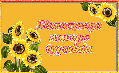 Brokatowa kartka z napisem słonecznego nowego tygodnia
